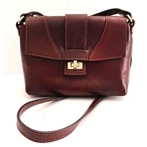 Floto Cognac Brown Leather Crossbody Bag Made in Italy 8X6